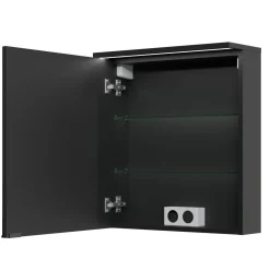Spiegelschrank Mara, 55cm, 1 Tür, Soft-Close, LED-Kranzbeleuchtung ^ Online