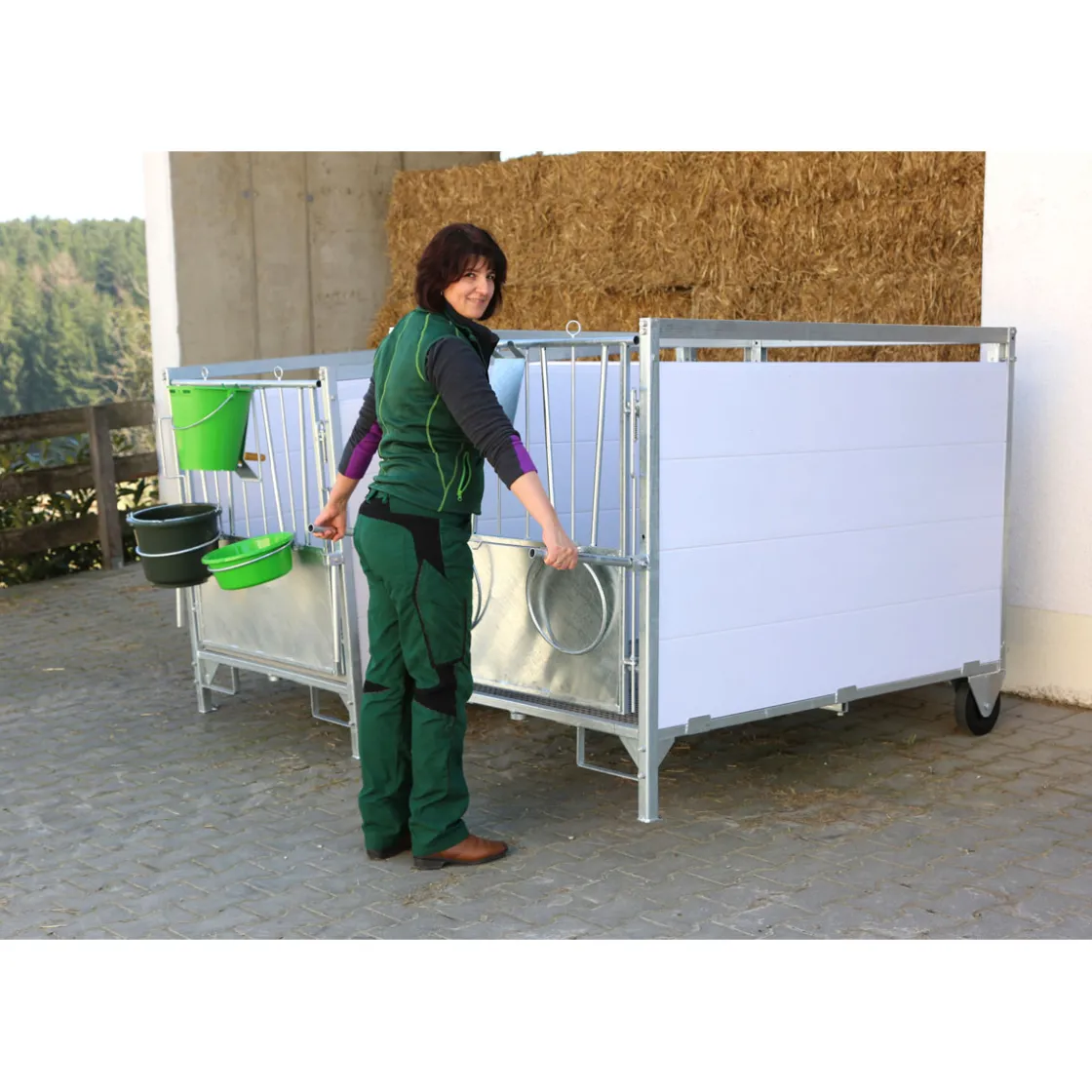 Stall- und Baueimer Durchmesser 33 cm 12 L olivgrün ^ New