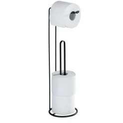 Stand Toilettenpapierhalter 2 in 1,Lugano schwarz ^ Wenko Best