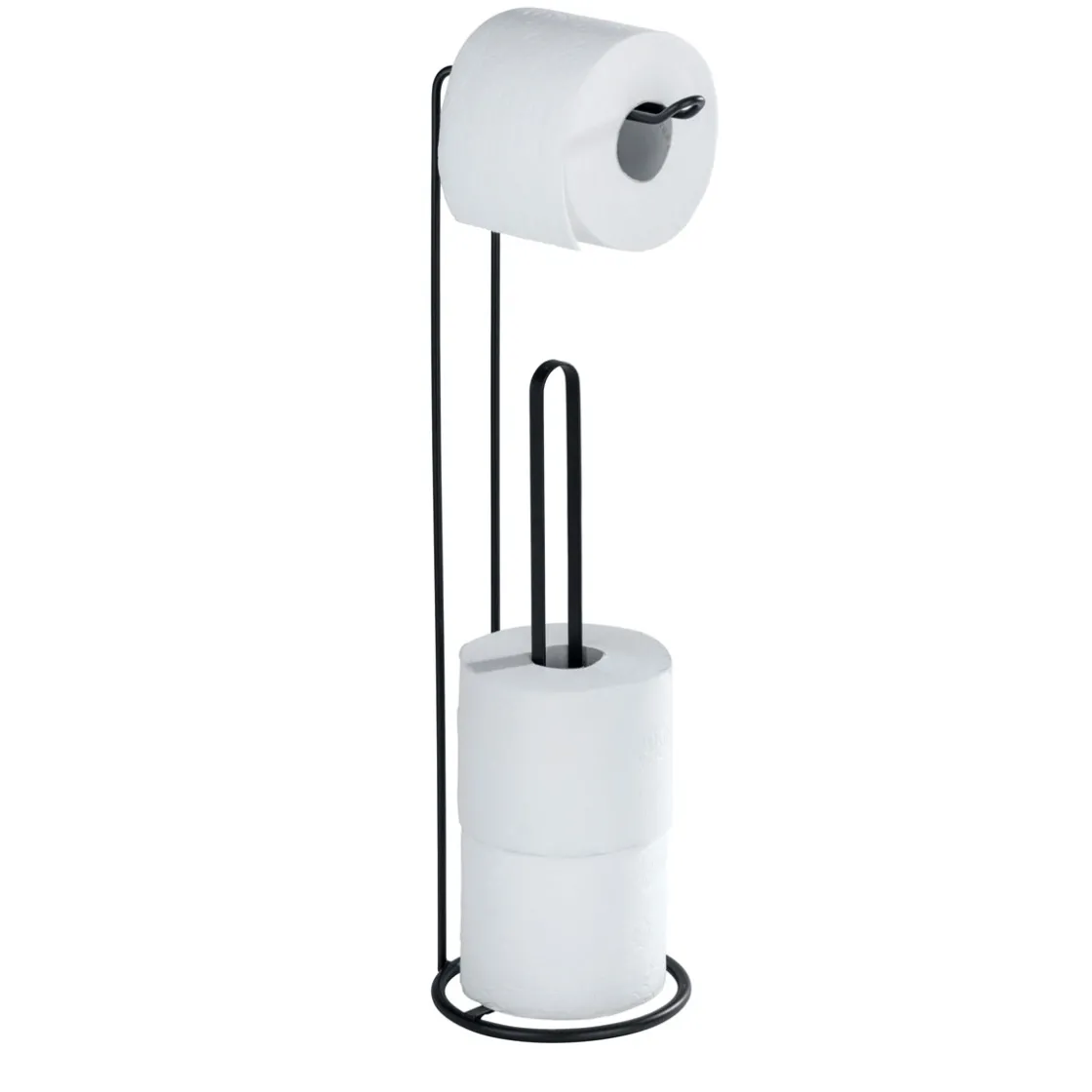 Stand Toilettenpapierhalter 2 in 1,Lugano schwarz ^ Wenko Best