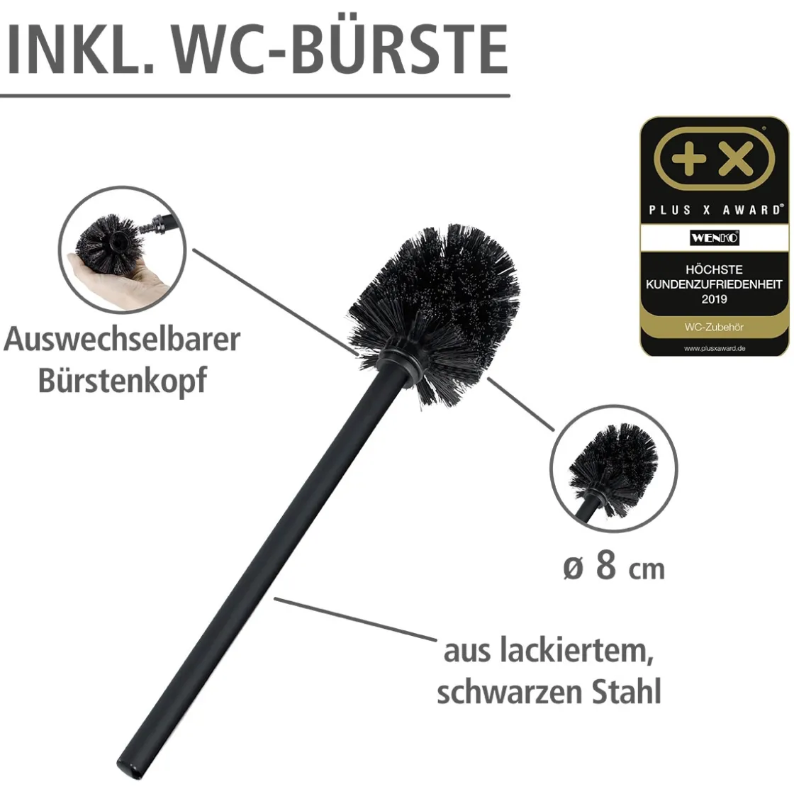 Stand WC-Garnitur Rivalta, schwarz ^ Wenko Online