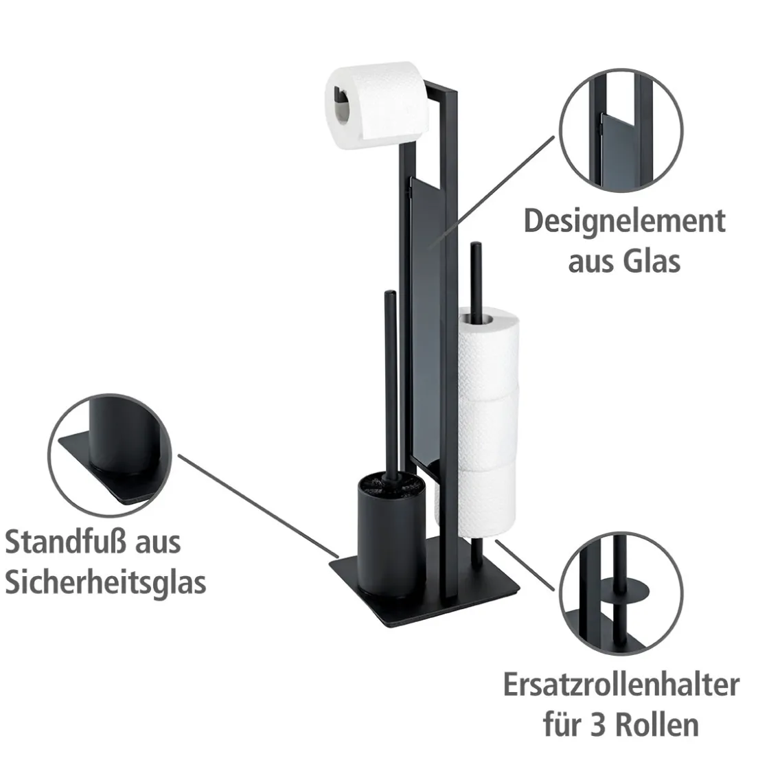 Stand WC-Garnitur Rivalta, schwarz ^ Wenko Online