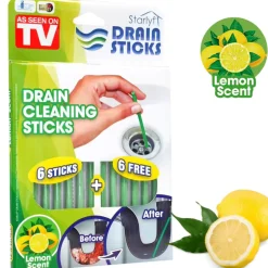 Abflussreiniger Stäbchen Drain Sticks 12 Stück Zitronenduft ^ Starlyf Discount
