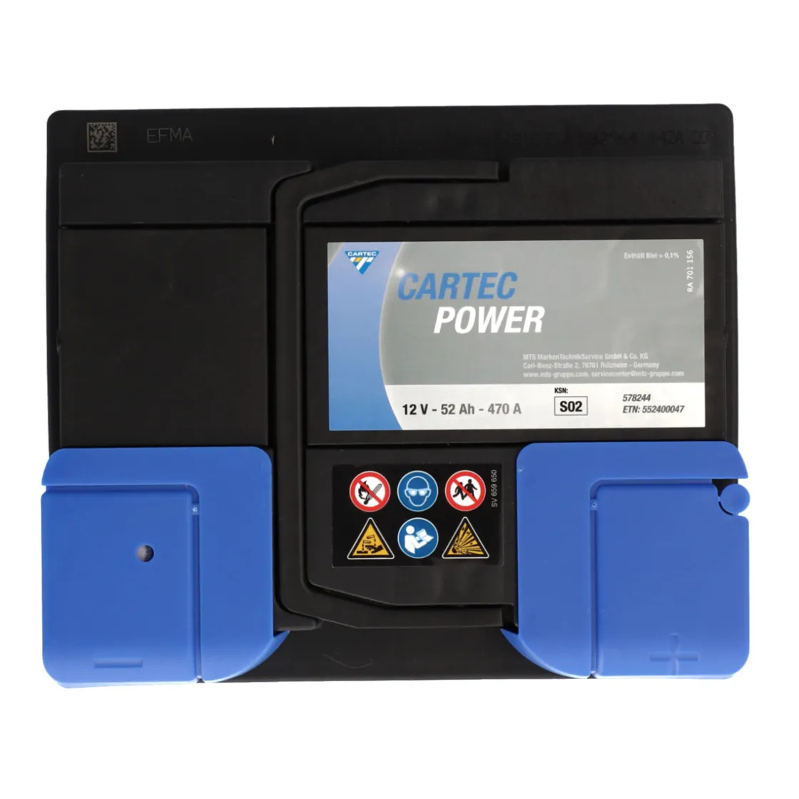 Starterbatterie POWER SLI 52 AH / 470 A ^ Hot