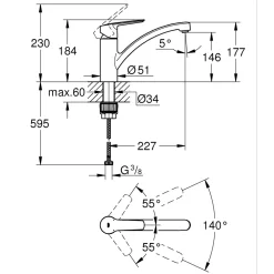 Start SP-Armatur Messing chromschwenkbar, Zero-Technologie ^ Grohe Clearance