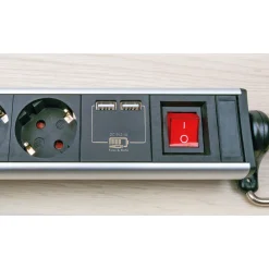Steckdosenleiste 4-fach USB mitTischbefestigung ^ Schwaiger Online