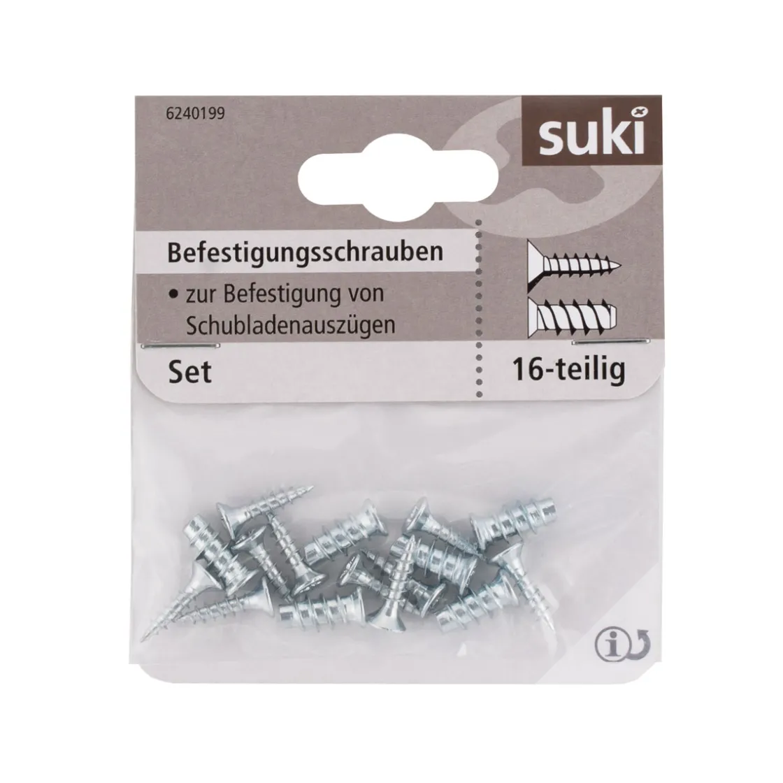 Befestigungsschrauben für Kugelauszug 6270037+39 16 Stück ^ Suki Outlet