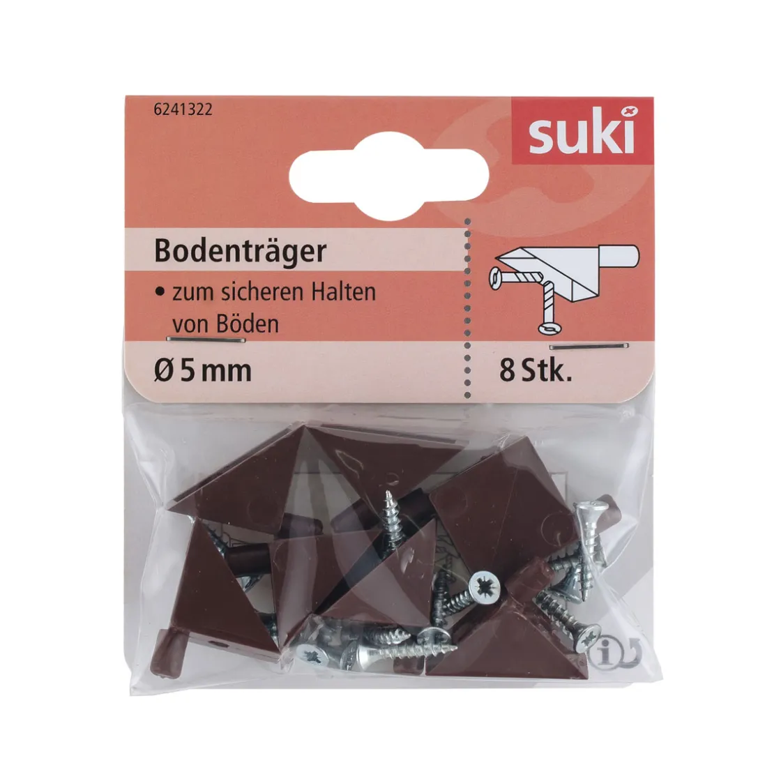 Bodenträger Kunststoff Durchmesser 0,5 x 0,8 cm braun 8 Stück ^ Suki Best