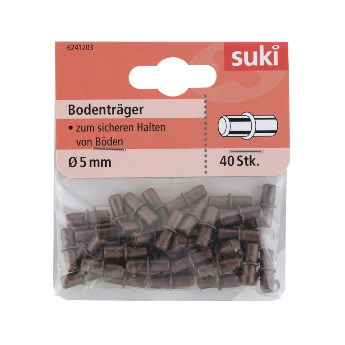 Bodenträger Kunststoff Durchmesser 0,5 x 0,8 cm brüniert 40 Stück ^ Suki Discount