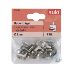 Bodenträger Stahl Durchmesser 0,5 x 0,6 cm vernickelt 8 Stück ^ Suki Best