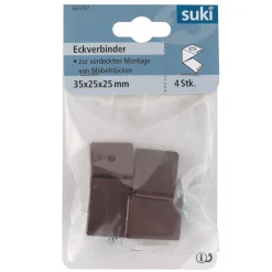 Eckverbinder braun 3,5 x 2,5 cm 4 Stück ^ Suki Hot