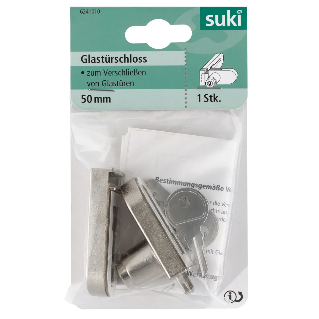 Glastürschloss vernickelt ^ Suki Outlet
