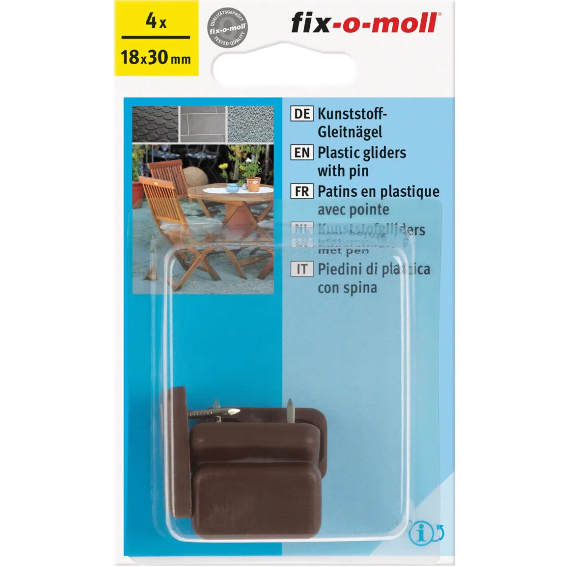 Gleitnägel 30 x 18 mm braun 4 Stück ^ Suki Hot