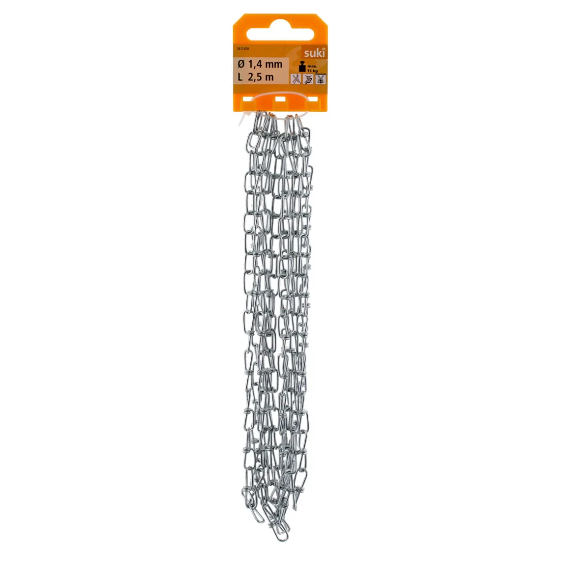 Knotenkette verzinkt 1,4 mmx2,5m ^ Suki Online