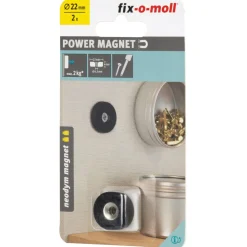Magnet Neodym mit Senkbohrung Ø 22 x 4 mm, gummiert, schwarz ^ Suki New
