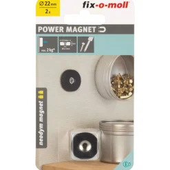 Magnet Neodym mit Senkbohrung Ø 22 x 4 mm, gummiert, schwarz ^ Suki New