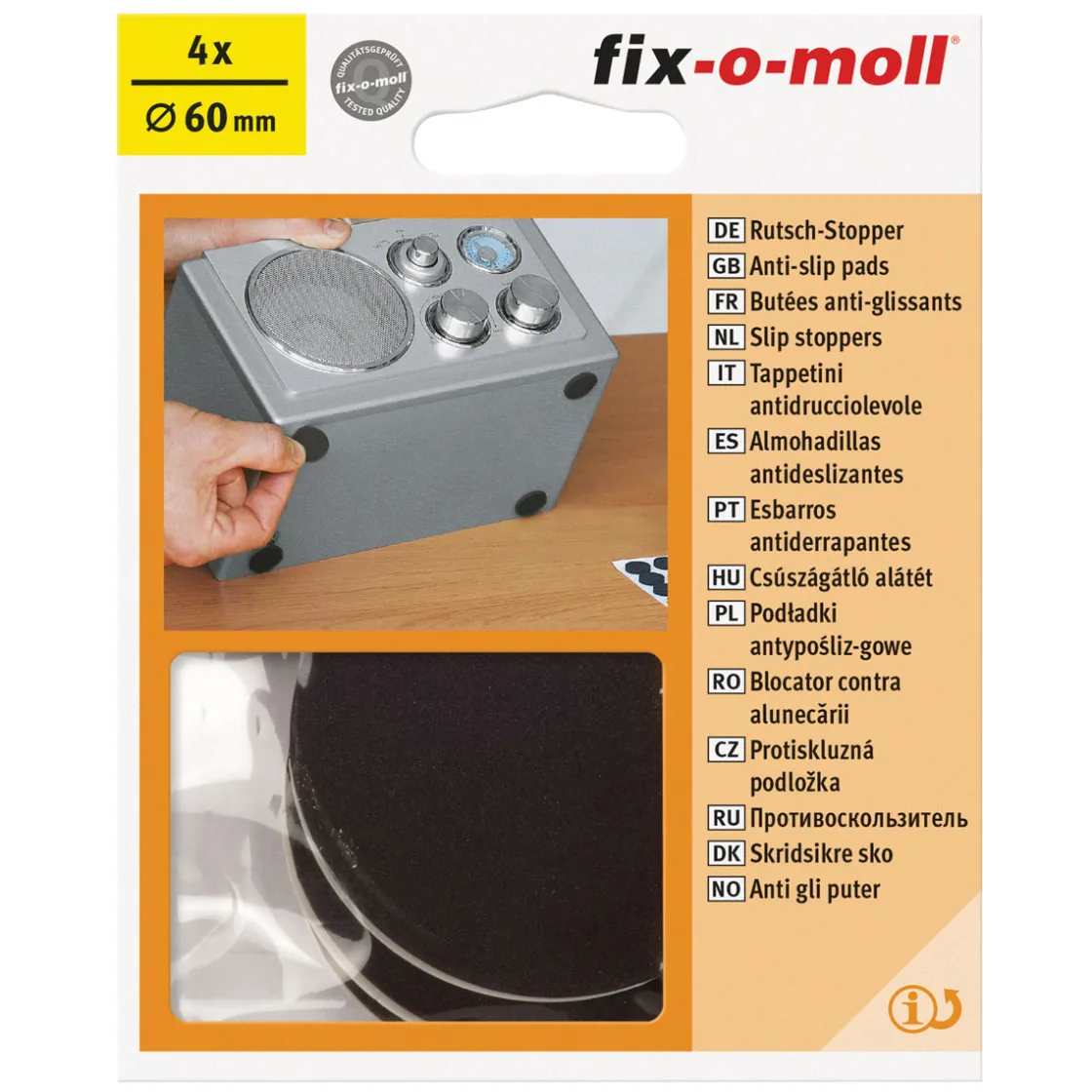 Rutschstopper klebend Durchmesser 6 cm schwarz 4 Stück ^ Suki Discount