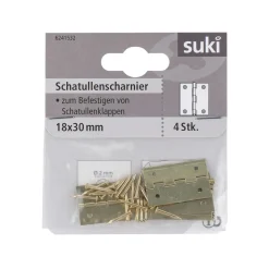 Schatullenscharnier 1,8 x 3 cm vermessingt 4 Stück ^ Suki Discount