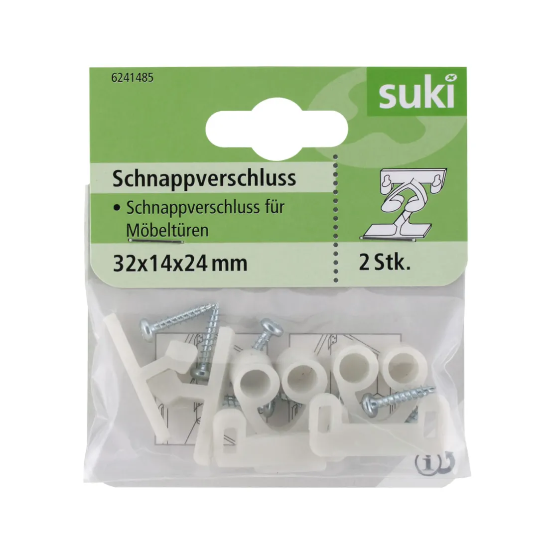 Schnappverschluss Kunststoff 3,2 x 1,4 x 2,4 cm 2 Stück ^ Suki Hot