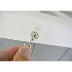 Topfmagnet Neodym mit Schraubhaken M4 Ø 16 x 35 mm, silber ^ Suki Outlet