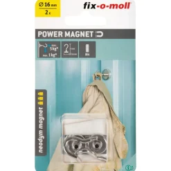 Topfmagnet Neodym mit Schraubhaken M4 Ø 16 x 35 mm, silber ^ Suki Outlet