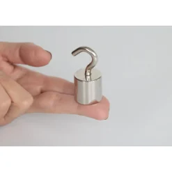 Topfmagnet Neodym mit Schraubhaken M6 Ø 24,5 x 52 mm, silber ^ Suki Clearance