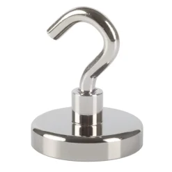 Topfmagnet Neodym mit Schraubhaken M6 Ø 36 x 43 mm, silber ^ Suki New