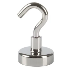 Topfmagnet Neodym mit Schraubhaken M5 Ø 25 x 40 mm, silber ^ Suki Clearance