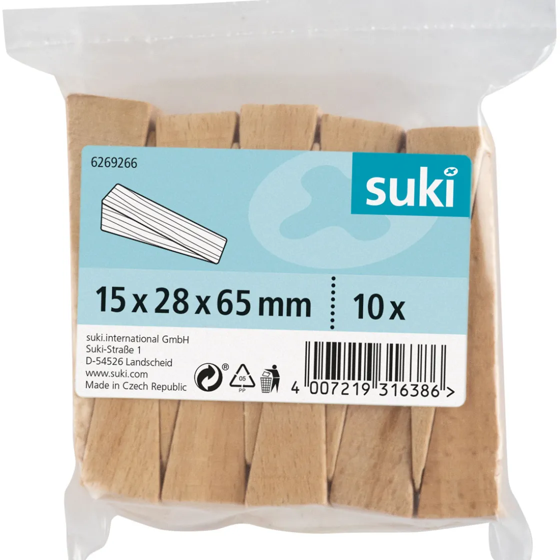 Unterlegkeil 6,5 x 2,8 x 1,5 cm buche 10 Stück ^ Suki Best