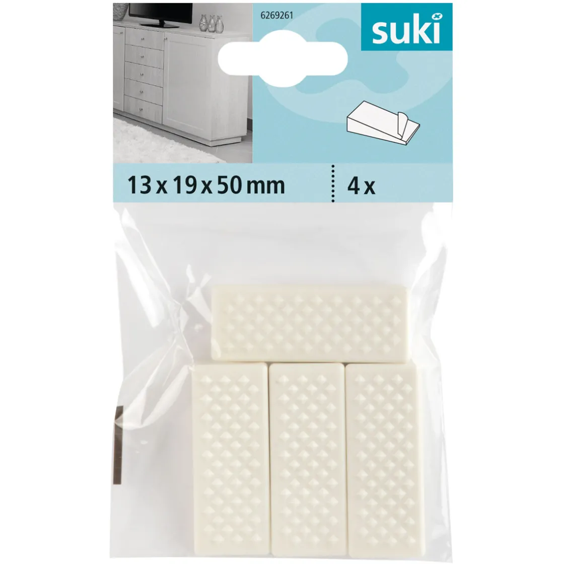 Unterlegkeil 5 x 1,9 x 1,3 cm weiß 4 Stück ^ Suki New