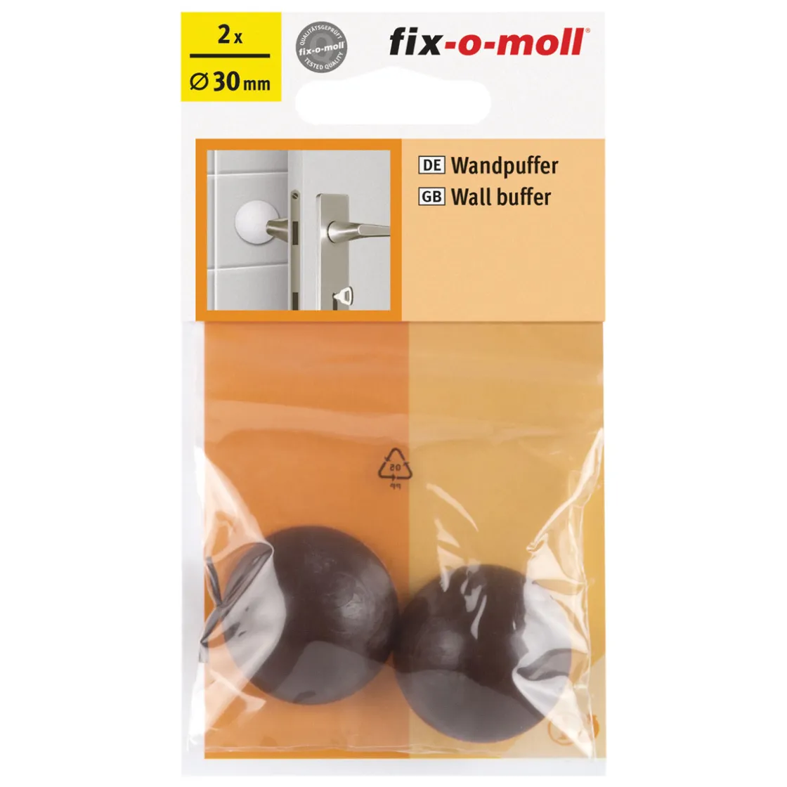 Wandpuffer-Set klebend 3 cm braun 2 Stück ^ Suki