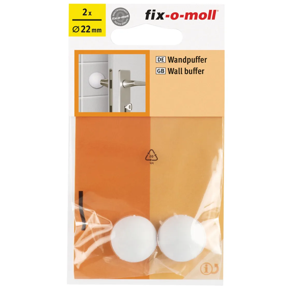 Wandpuffer-Set klebend 2,2 cm weiß 2 Stück ^ Suki Hot
