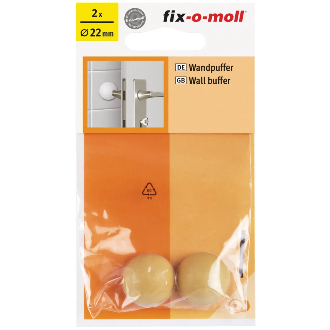 Wandpuffer-Set klebend 2,2 cm beige 2 Stück ^ Suki Hot