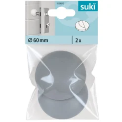 Wandpuffer-Set mit Schrauben klebend 6 cm grau 2 Stück ^ Suki Discount