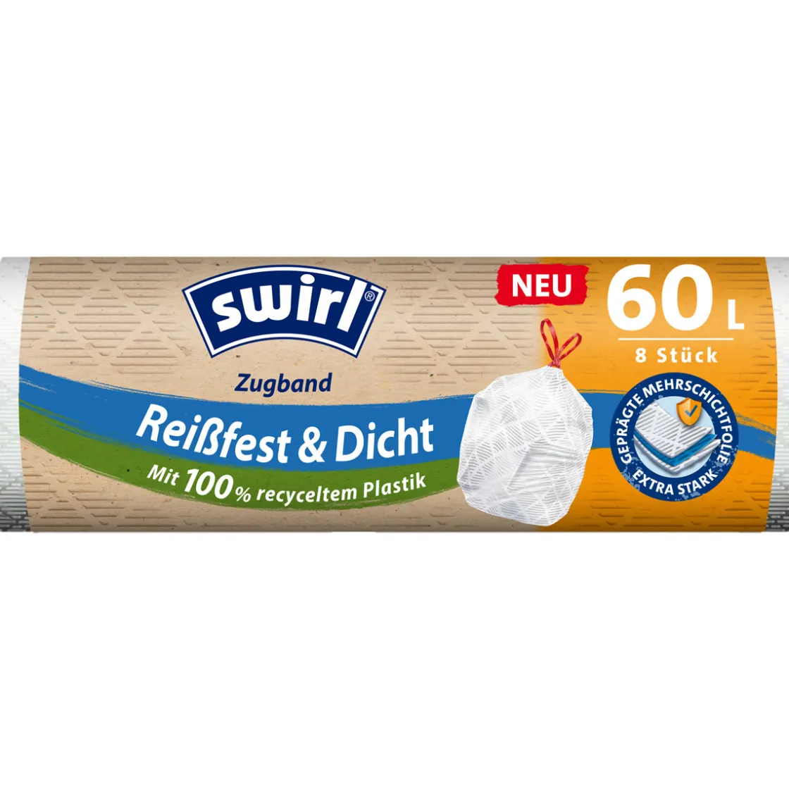 Zugband- Müllbeutel 60 L ^ Swirl Sale