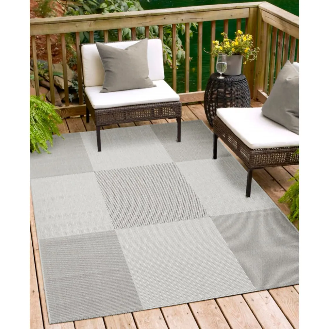 Teppich Arizona 160x230cm kariert grau972-18 ^ andiamo Clearance