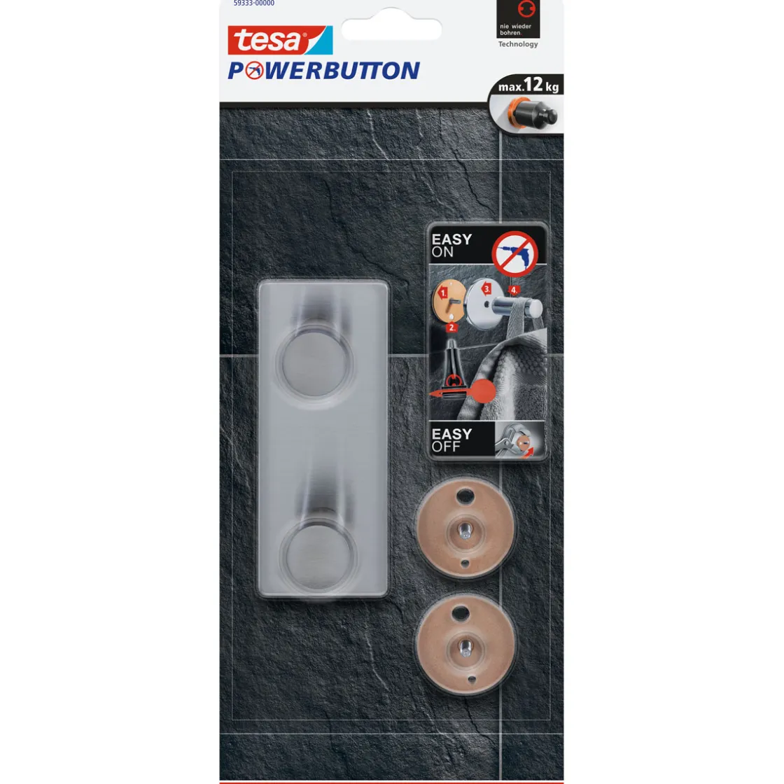 Doppelhaken Powerbutton Classic ^ Tesa Clearance