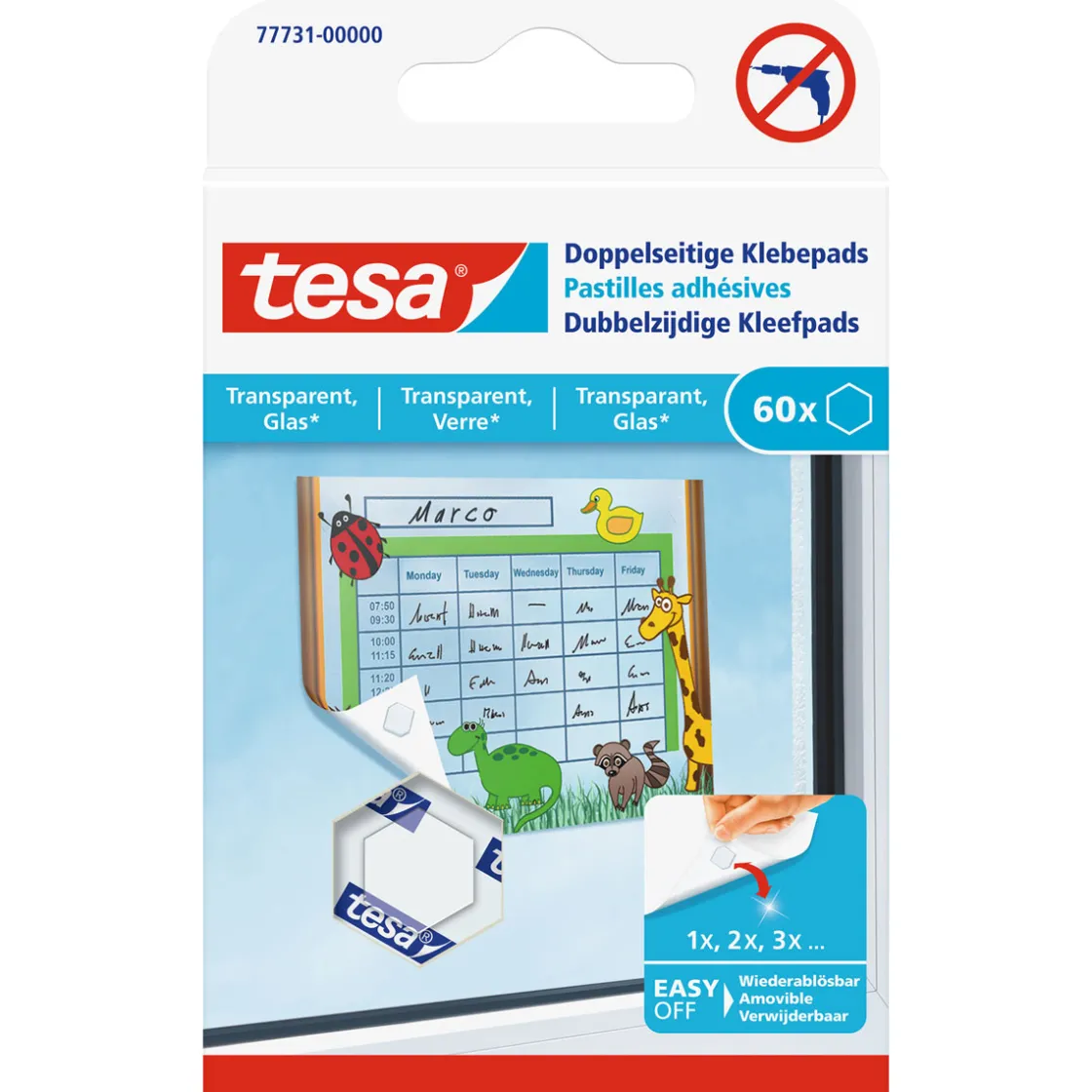 Doppelseitige Klebepads transparent 60 Stück ^ Tesa Sale