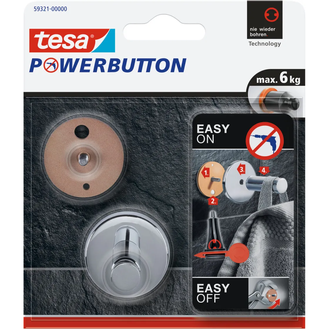 Haken Powerbutton classic Rund ^ Tesa Online