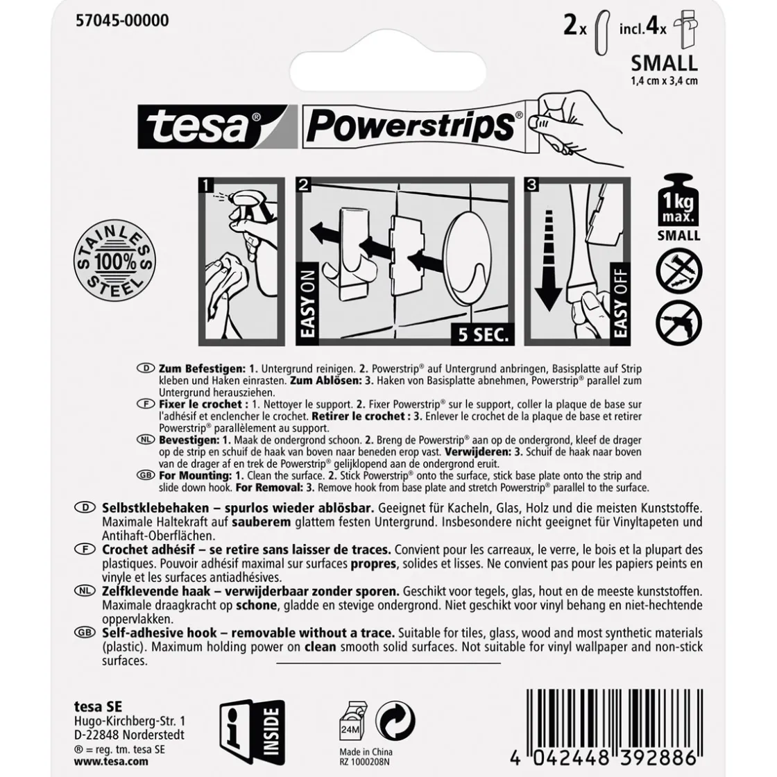 Haken Powerstrips Small Metall ^ Tesa Sale
