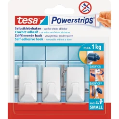 Haken Powerstrips Small Rechteckig weiß ^ Tesa Hot