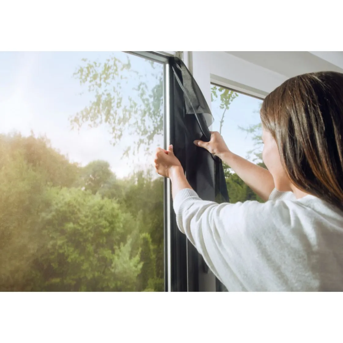 IS Pollen- & Insektengitter für Fenster, anthrazit, 1,3x1,5m ^ Tesa Best