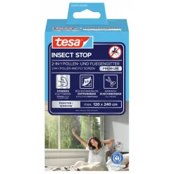 IS Pollen- & Insektengitter für bodentiefe Fenster, anthrazit, 1,2x2,4m ^ Tesa