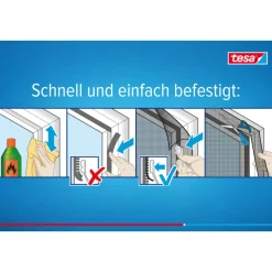 IS Pollen- & Insektengitter für bodentiefe Fenster, anthrazit, 1,2x2,4m ^ Tesa