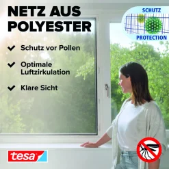 IS Pollen- & Insektengitter für bodentiefe Fenster, anthrazit, 1,2x2,4m ^ Tesa