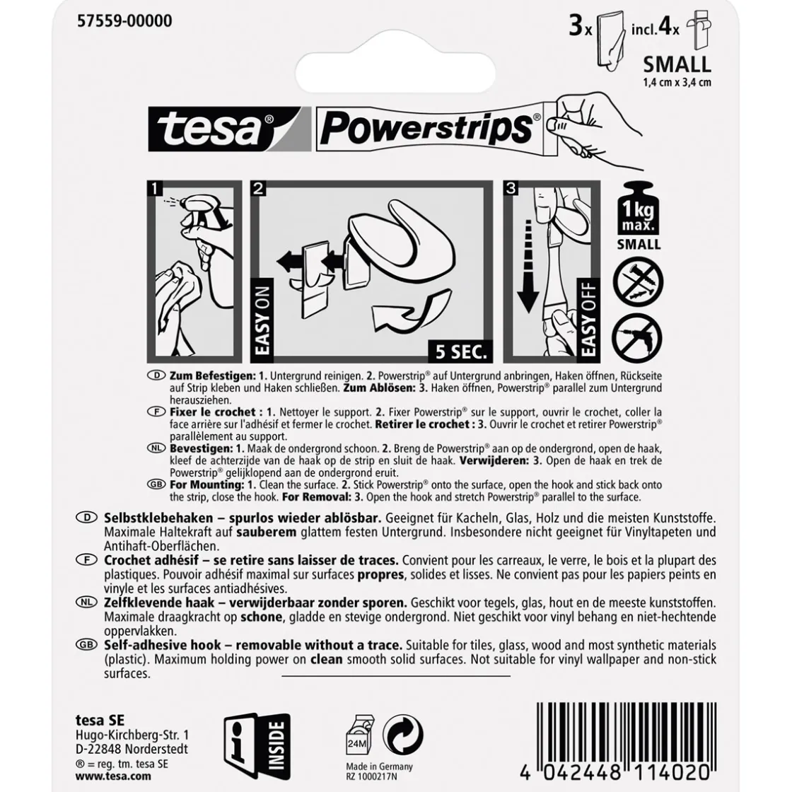 KlebehakenPowerstrips Small Trend weiß ^ Tesa Sale