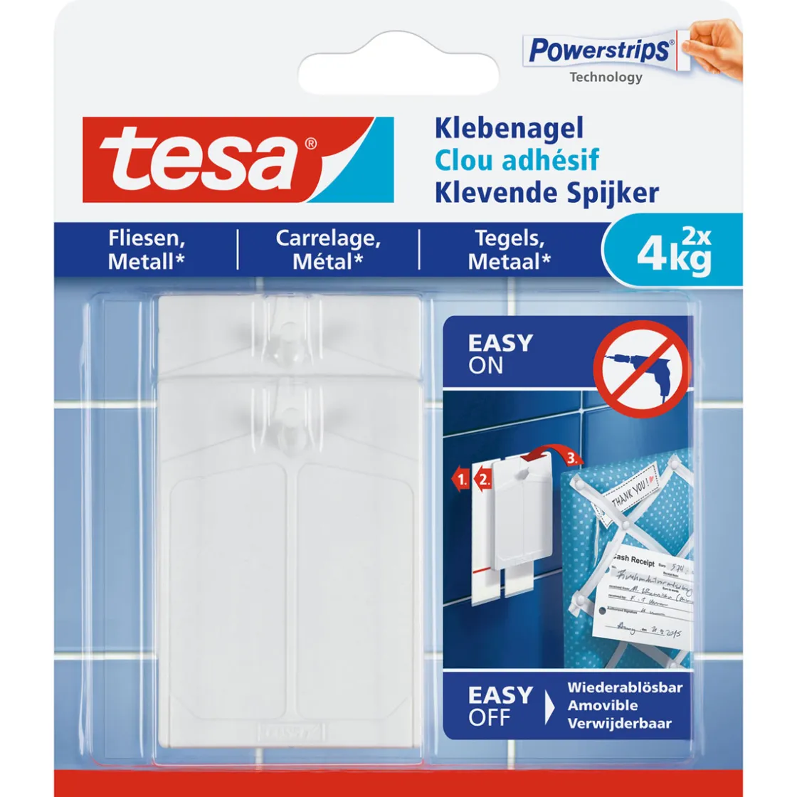 Klebenagel für Fliesen 2 Stück Traglast 2 x 4 kg ^ Tesa Clearance