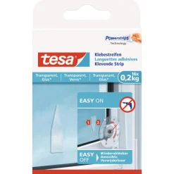 Klebestreifen transparent Glas 16 Stück Traglast 16 x 0,2 Kg ^ Tesa Sale