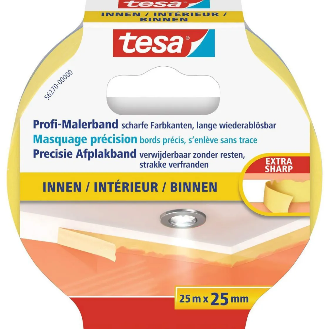 Maler-Krepp Precision 25 m x 25 mm ^ Tesa Hot