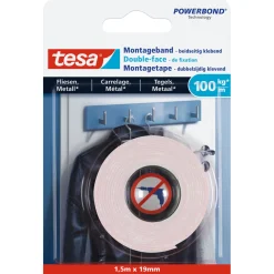 Montageband für Fliesen 1,5 m x 19 mm Traglast 100 kg ^ Tesa Clearance